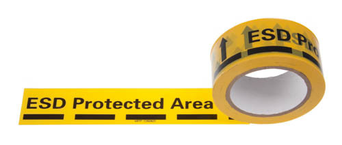 ЭСД ПВХ / ПЭ антистатическая клейкая предупреждающая лента с желтым цветом и черной краской
