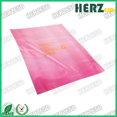 Материал ЭСД фильма ПЭ защищая сумки, розовый ЭСД кладет толщину в мешки 0.075мм
