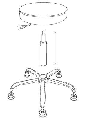 Круглый стул из кожи из ПУ с подложкой ног
