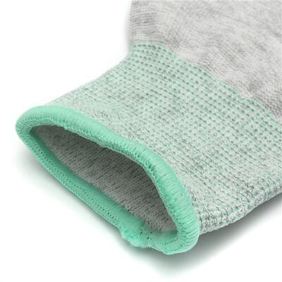 ESD проводящие перчатки Полиэстер Антистатические рабочие перчатки Противоскользящие карбоновые полиуретановые наконечники для ладони